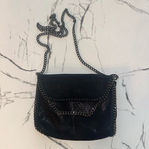 Black suede cross body